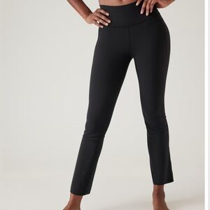 #86 ATHLETA Black Transcend Stash Crop Straight Leg Leggings Size XS